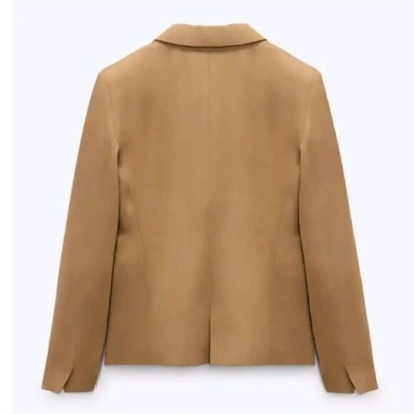 NEW Zara Blazer Jacket and Shorts Suit 2 PC Coord Set in Camel Size XS/Small - Picture 3 of 16
